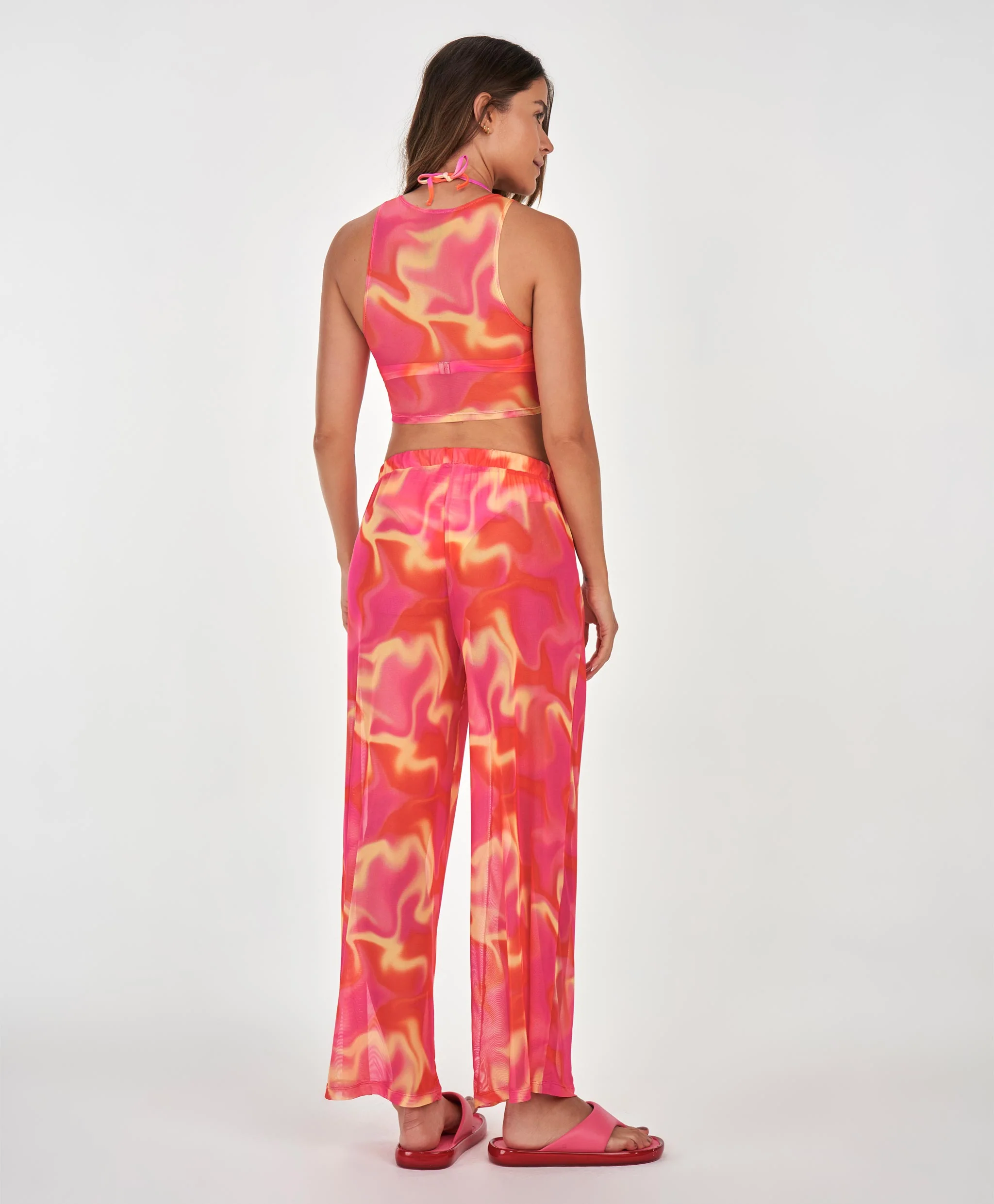 CONJUNTO TULE CROPPED E CALCA