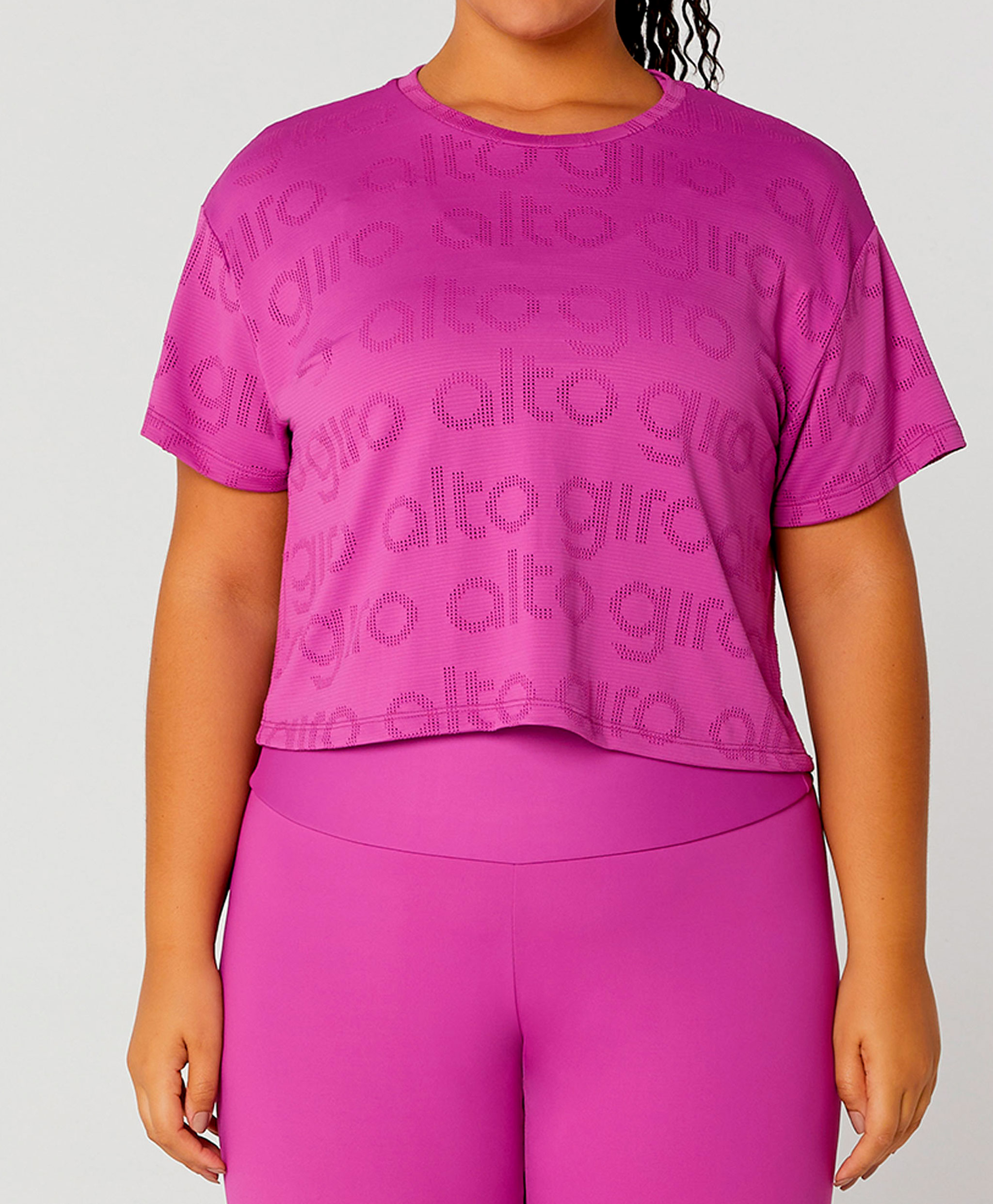 T-SHIRT CROPPED MESH ALTO GIRO PLUS